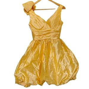 Balloon Hem details Yellow Dress